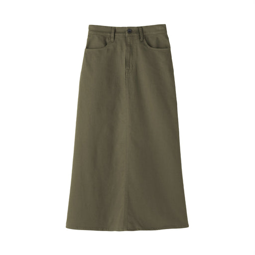 Chino A-Line Skirt Khaki Green MUJI