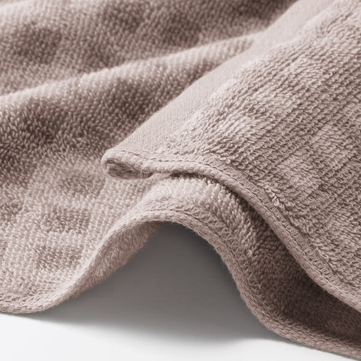Twin Pile Hand Towel Beige Check MUJI