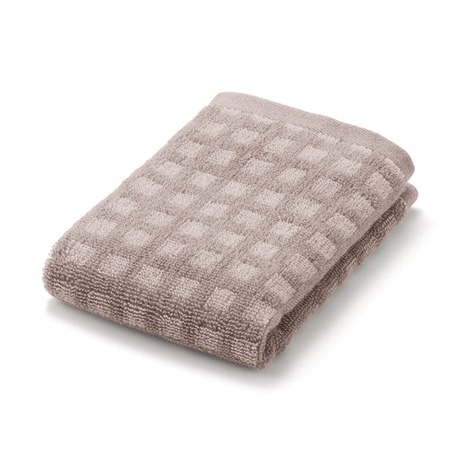 Twin Pile Hand Towel Beige Check MUJI