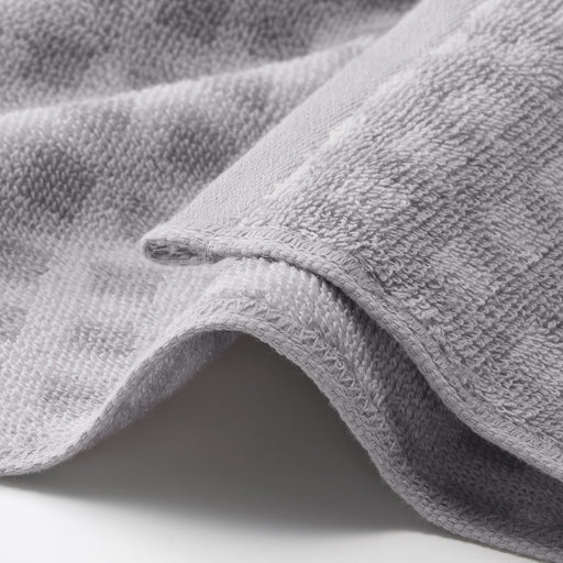 Twin Pile Face Towel Gray Check MUJI