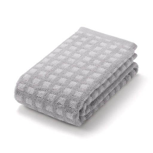 Twin Pile Face Towel Gray Check MUJI