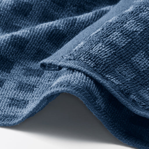 Twin Pile Bath Towel Blue Check MUJI
