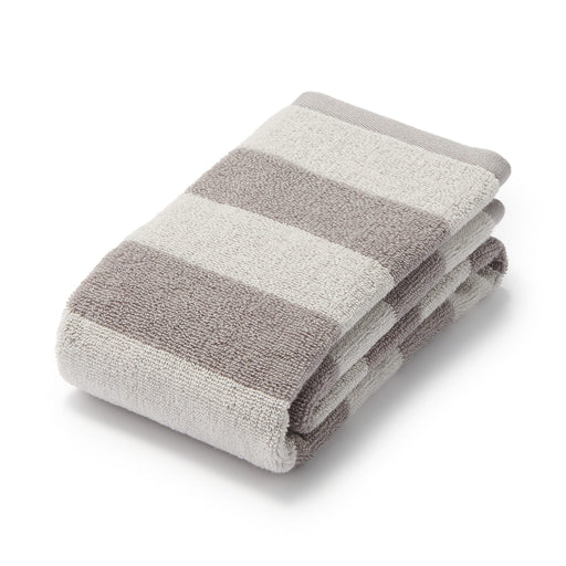 Twin Pile Face Towel Gray Stripe MUJI