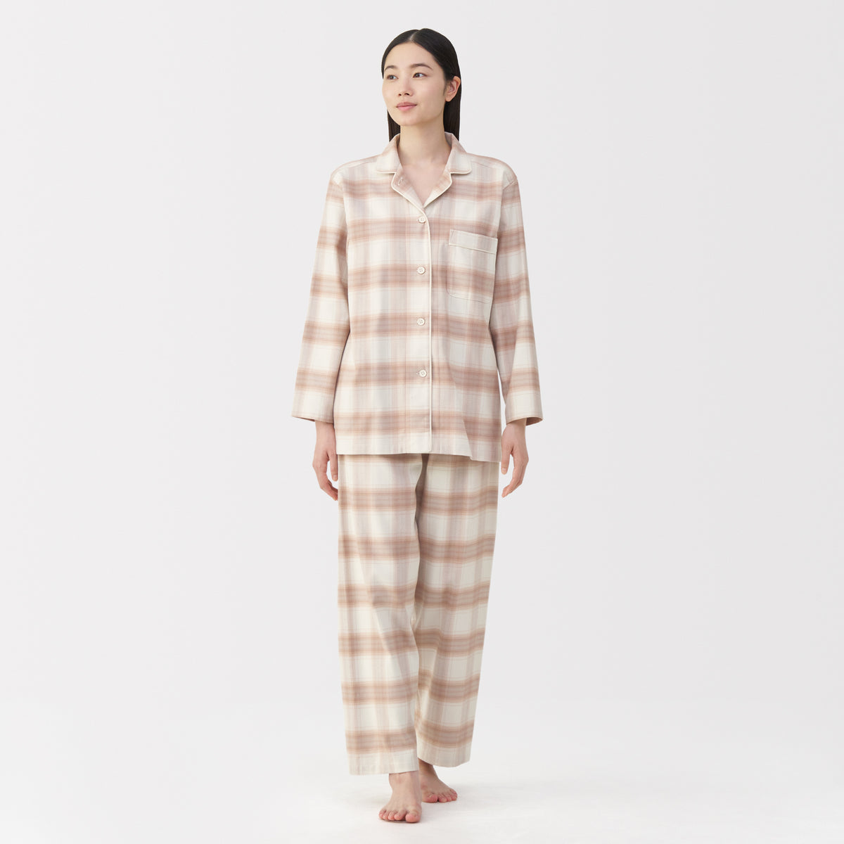 Side Seamless Flannel Pajamas | Women's Winter Pajamas | MUJI USA