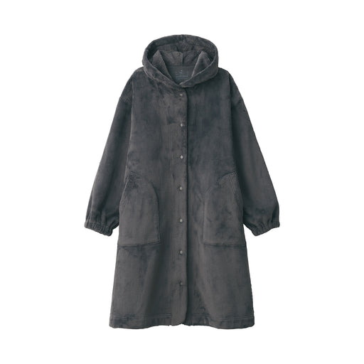 Anti-Static Wearable Blanket Cardigan Charcoal Gray MUJI