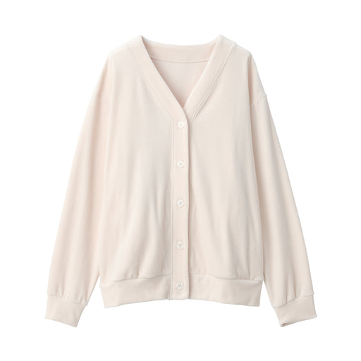Cotton Velour Cardigan Ivory MUJI