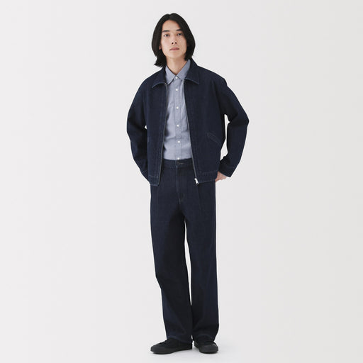 Kapok Blend Denim Work Trousers MUJI