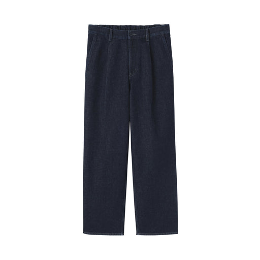 Kapok Blend Denim Work Trousers Dark Navy MUJI