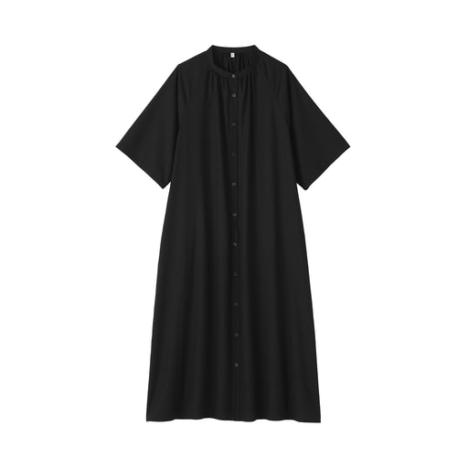 Lyocell Blend Half-Sleeve Dress Black MUJI
