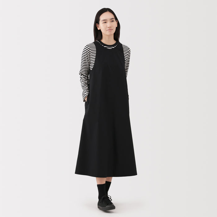 muji black dress Labo Women's Brushed Cotton Twill Shirt Dress