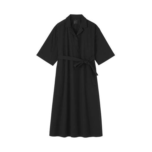 Broadcloth 3/4 Sleeve Dress Black MUJI