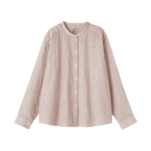 Kapok Blend Double Gauze Blouse Brick Stripe MUJI