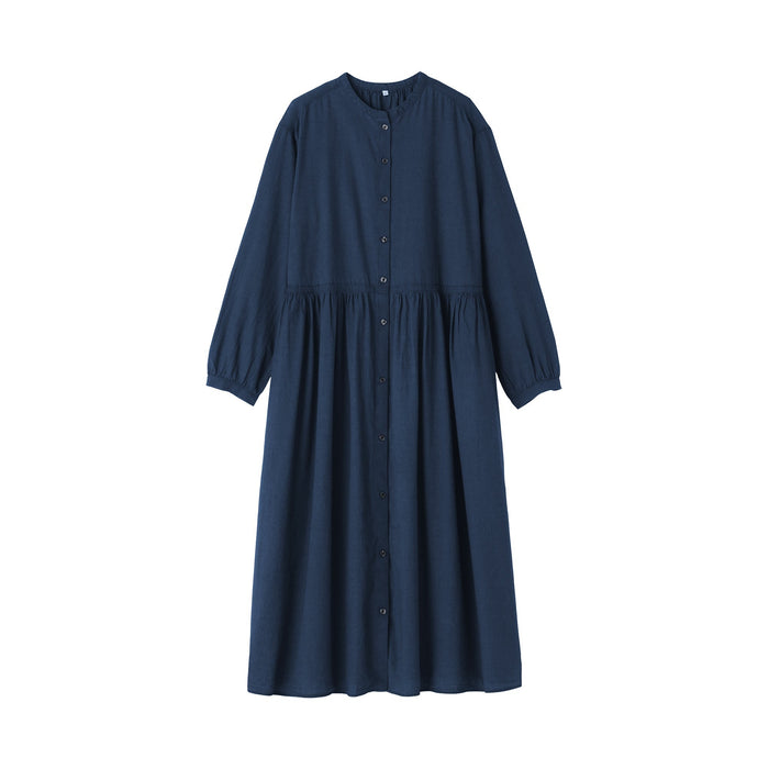 muji dress Cotton Voile Indigo Dress | Women's Dresses