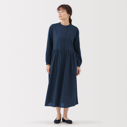Cotton Voile Indigo Dress MUJI