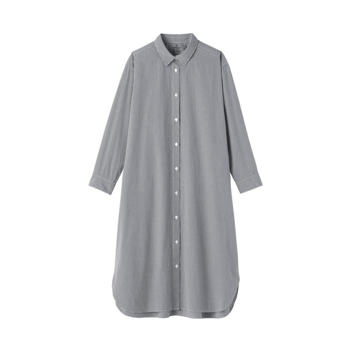 Broadcloth Shirt Dress Gray Check MUJI