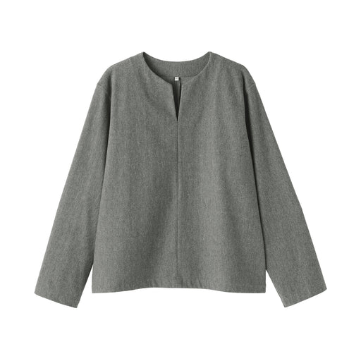 Brushed Pullover Blouse Gray MUJI
