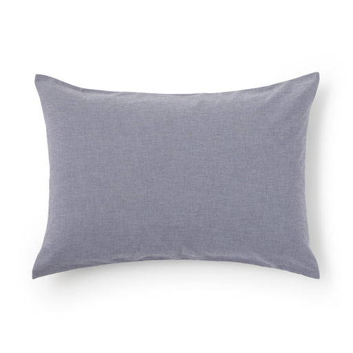 Washed Cotton Pillowcase Navy MUJI