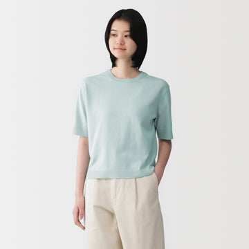 High-Twist Cotton Half Sleeve Sweater MUJI