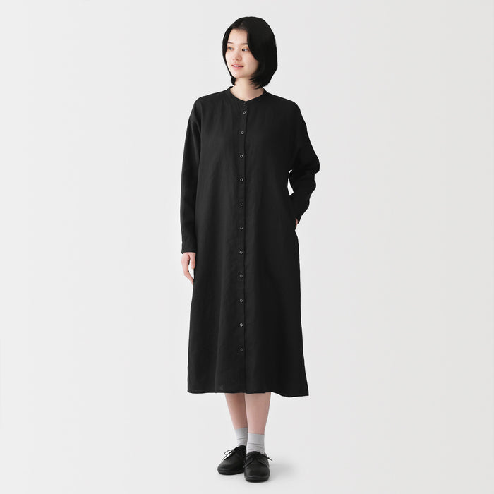 linen dress muji Muji Ladies French Linen Washed 3/4 Sleeve Dress X-Small Gray: Buy Online at Best Price in UAE