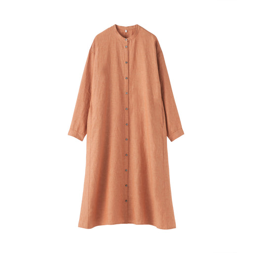 Linen Shirt Dress Dark Orange MUJI