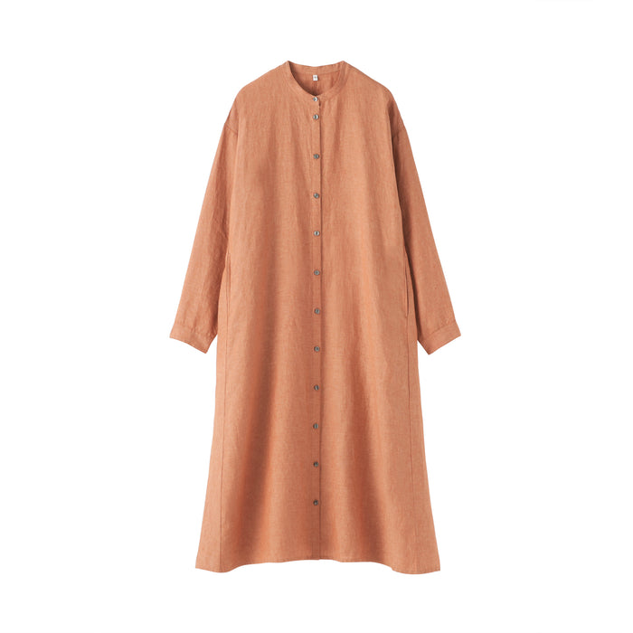 Linen Shirt Dress | Women's Spring Dresses | MUJI USA Dark Orange / XS Linen Shirt Dress | Women's Spring Dresses | MUJI USA Dark Orange / XS