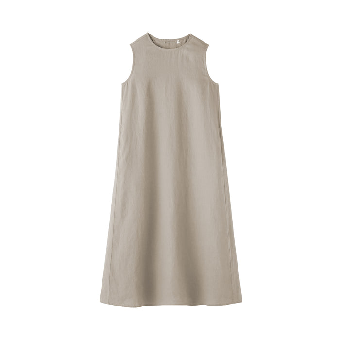 Linen Sleeveless Dress | Women's Spring Dresses | MUJI USA Mocha Brown / L Linen Sleeveless Dress | Women's Spring Dresses | MUJI USA Mocha Brown / L