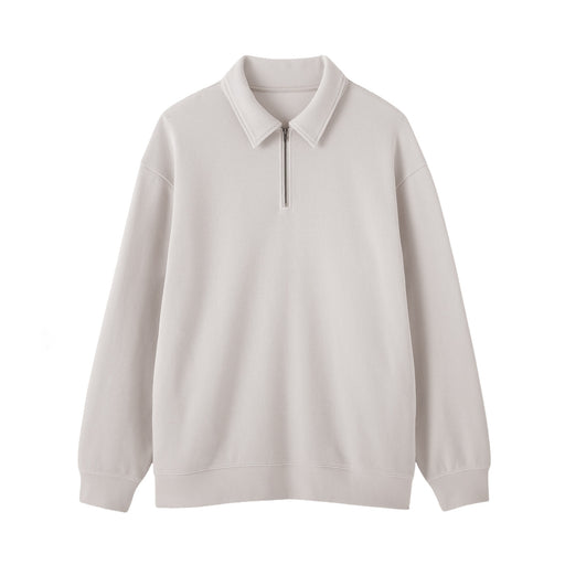 Double Knit Collared Pullover Light Gray MUJI