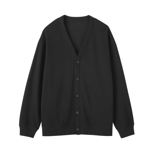 Double Knit V-Neck Cardigan Black MUJI