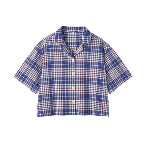 Madras Cotton Shirt Blue Check MUJI