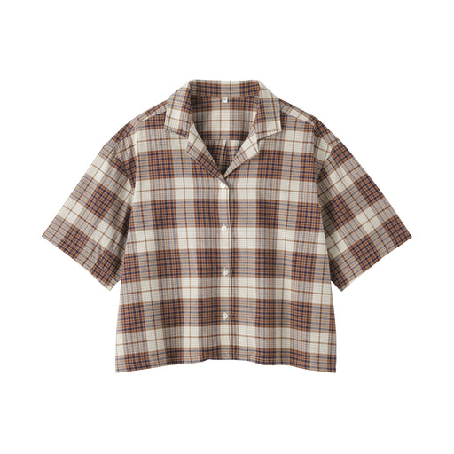 Madras Cotton Shirt Beige Check MUJI