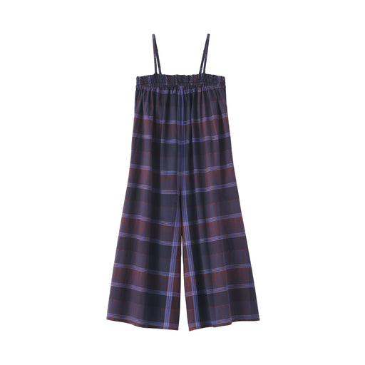 #26SS [online exclusive] Madras Cotton Cami Jumpsuit BC2QS26S (delete variants) Purple Check MUJI