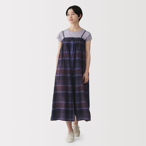 #26SS [online exclusive] Madras Cotton Cami Jumpsuit BC2QS26S (delete variants) MUJI