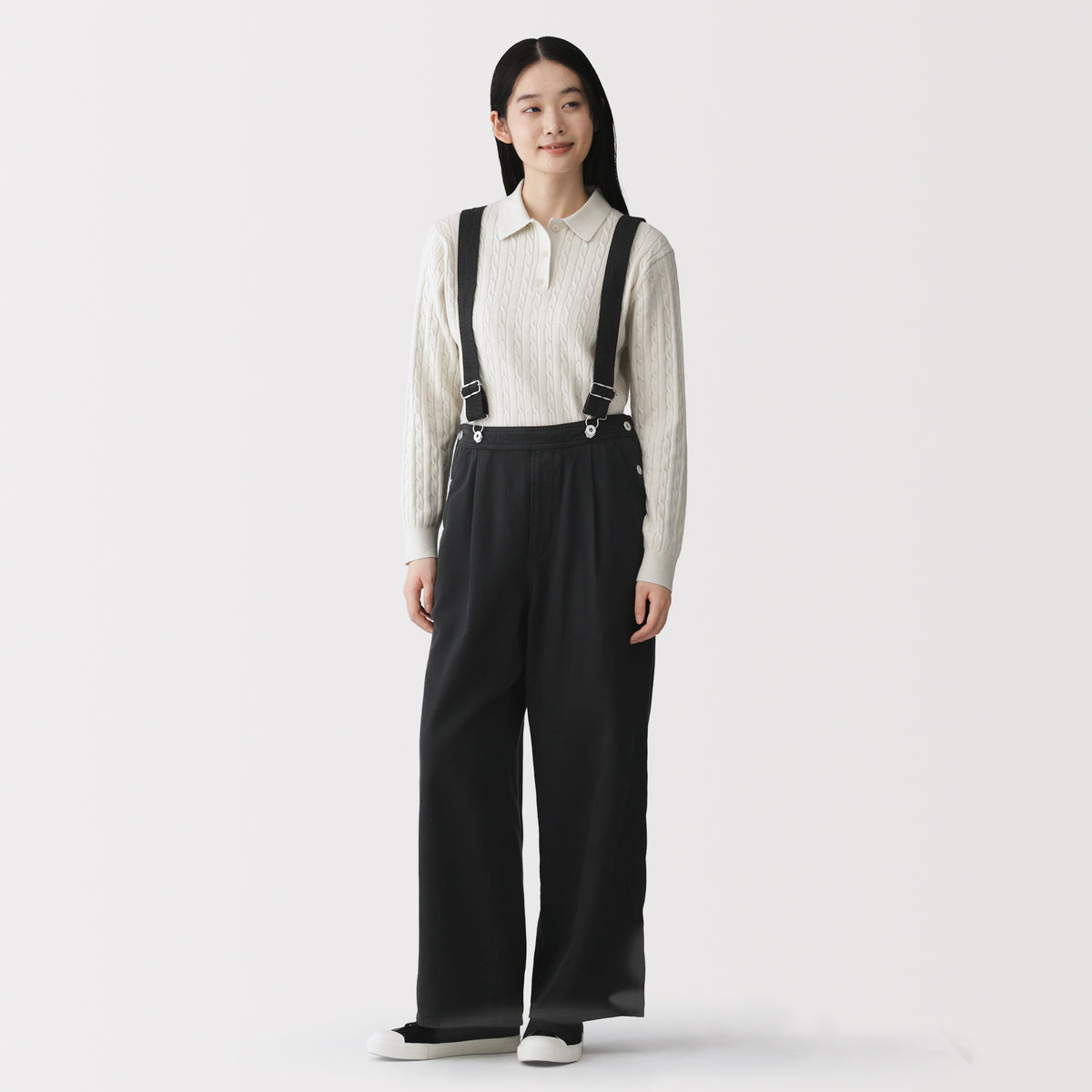 Kapok Blend Denim Overall Pants | Women's Salopettes | MUJI USA