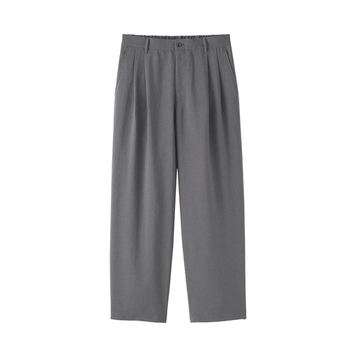 Breathable Double-Pleated Pants Charcoal Gray MUJI