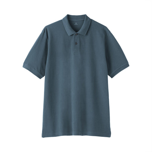 Cotton Pique Polo Shirt Smoky Blue MUJI