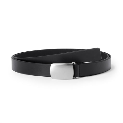 Labo Olive Leather Holeless Belt Black MUJI