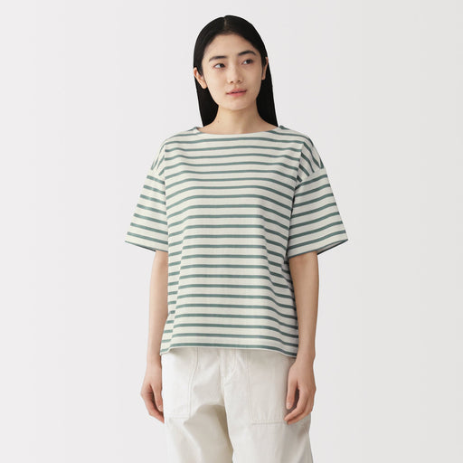Cotton Jersey Boatneck T-Shirt MUJI