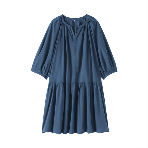 High-Twist Cotton Sheer Dress Smoky Blue MUJI