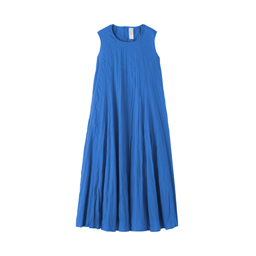 Cotton Crepe Sleeveless Dress Blue MUJI