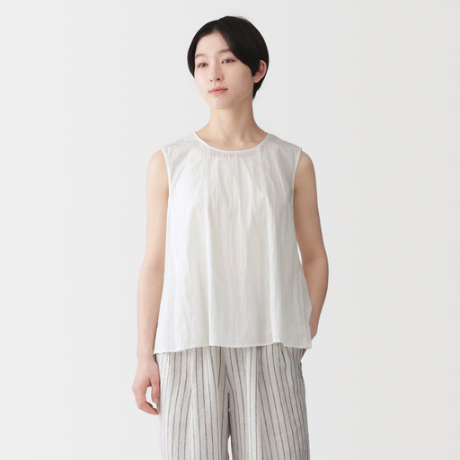 Cotton Crepe Sleeveless Blouse MUJI