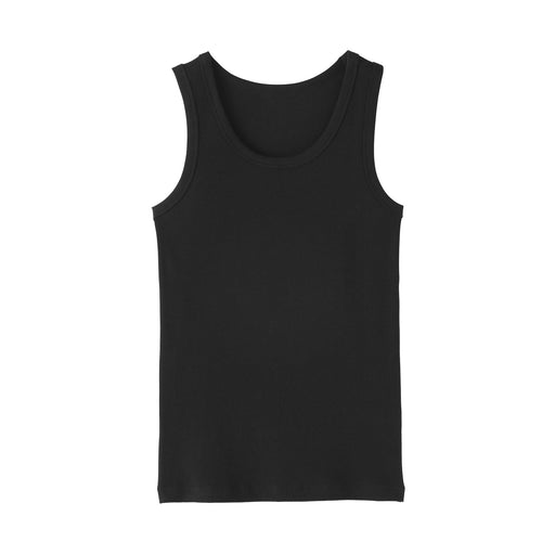 Lyocell Blend Rib Tank Top Black MUJI