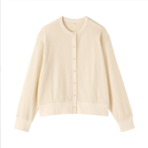 Cotton Waffle Cardigan Natural MUJI