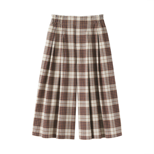 Madras Cotton Skirt Pants Beige Check MUJI