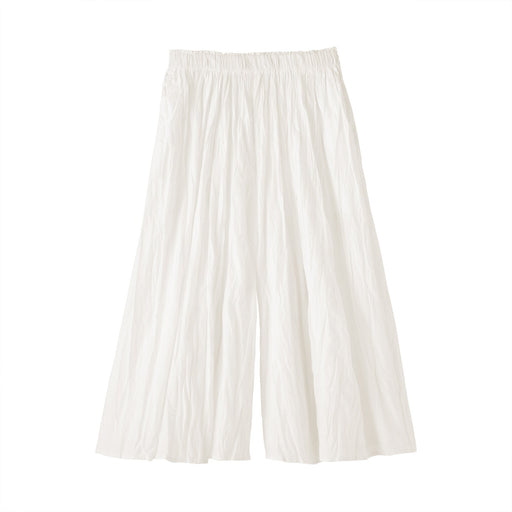 Cotton Crepe Skirt Pants Off White MUJI