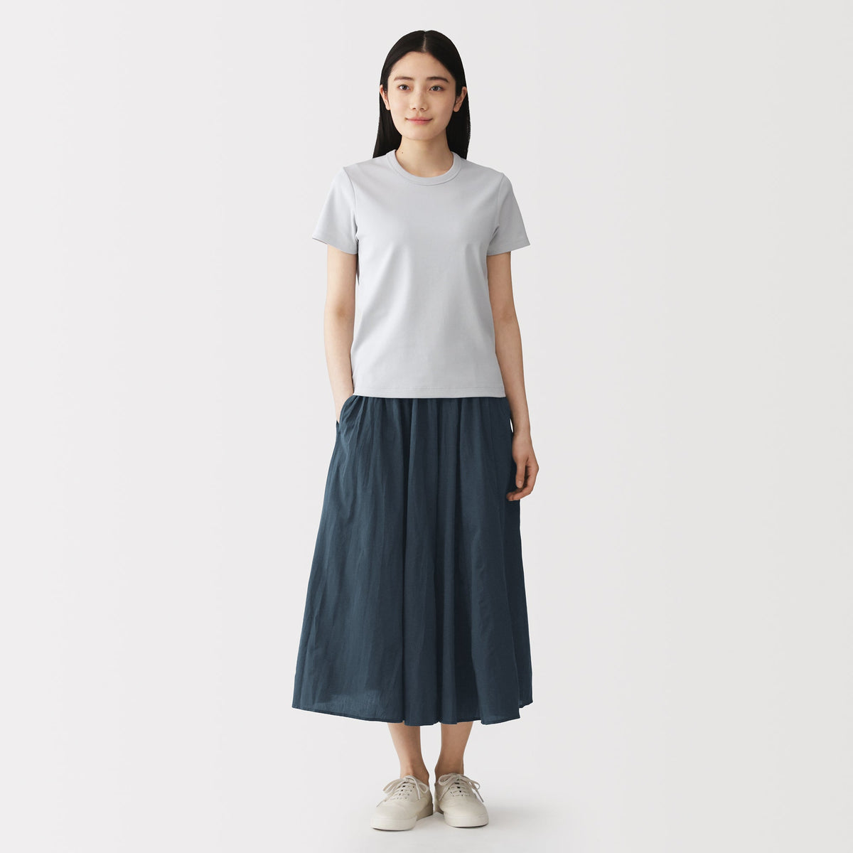 Cotton Crepe Skirt Pants
