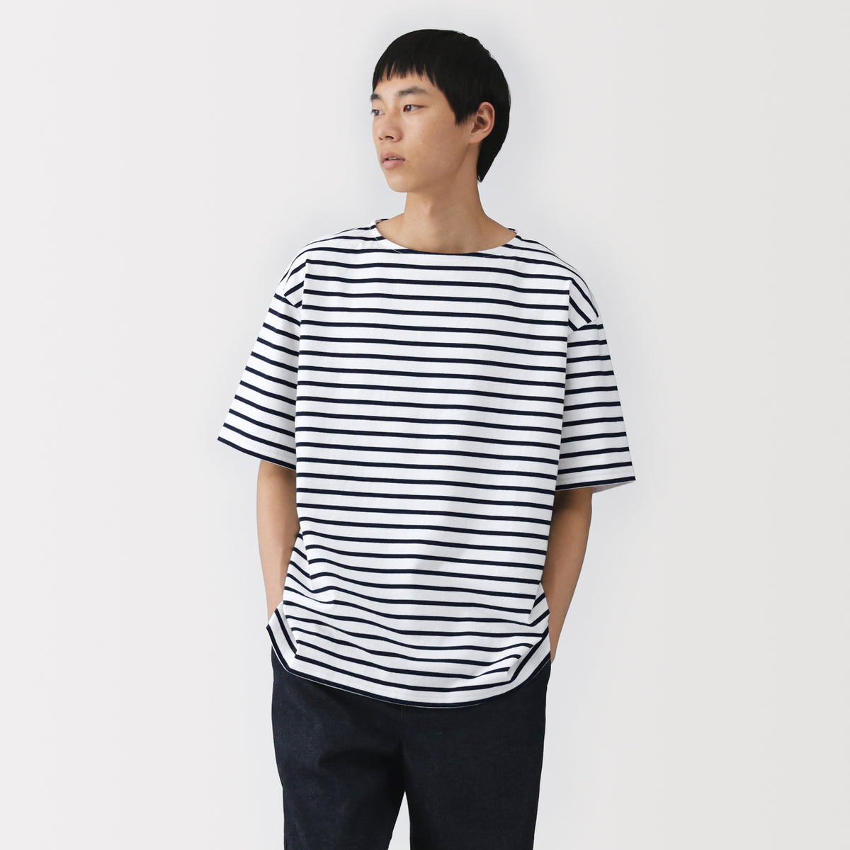 MUJI — Heavyweight Cotton Boatneck T-Shirt