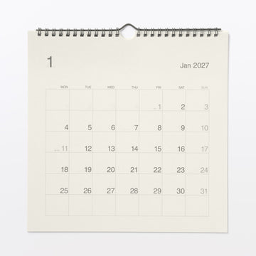 2027 Bagasse Paper Wall Calendar - Square MUJI