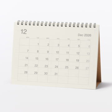 2027 Bagasse Paper Desktop Calendar - Medium MUJI