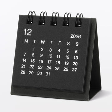 2027 Mini Desktop Calendar - Black MUJI