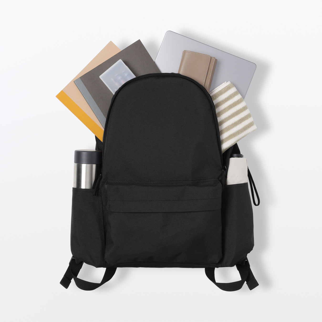 #26AW Less Tiring Water Repellent Backpack ECE01A6A Black MUJI
